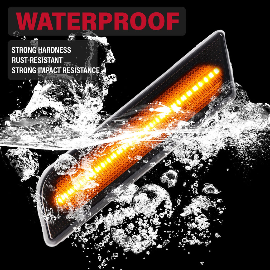 2X Front LED Amber Side Marker Lights for Ford Transit Connect (2010-2013)