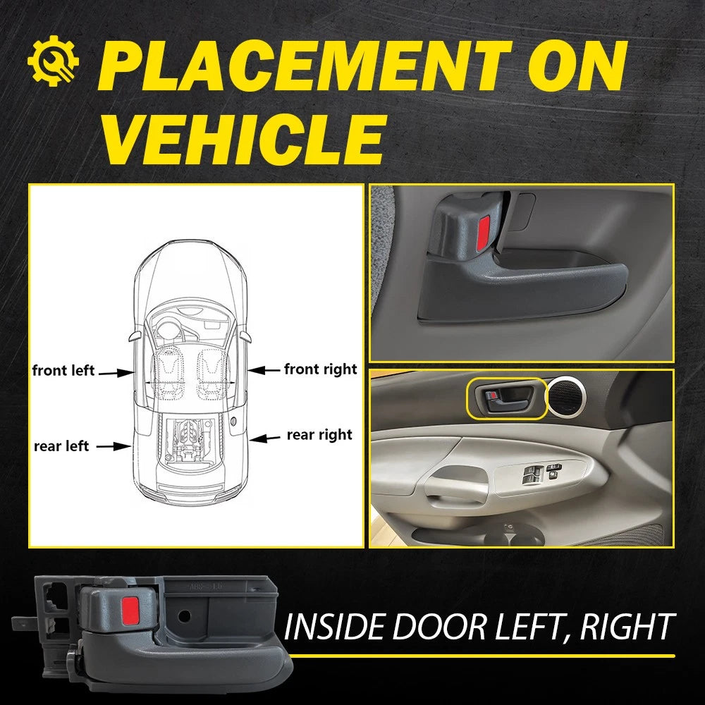 Set of 2 Inside Door Handles for Toyota Tacoma (2005–2015) & Corolla (2003–2008)