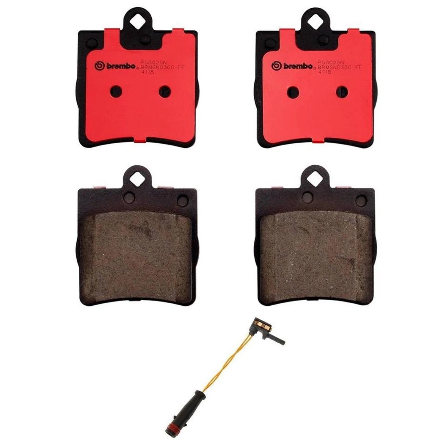 Brembo Rear Brake Pad Set Kit with Sensor for Mercedes