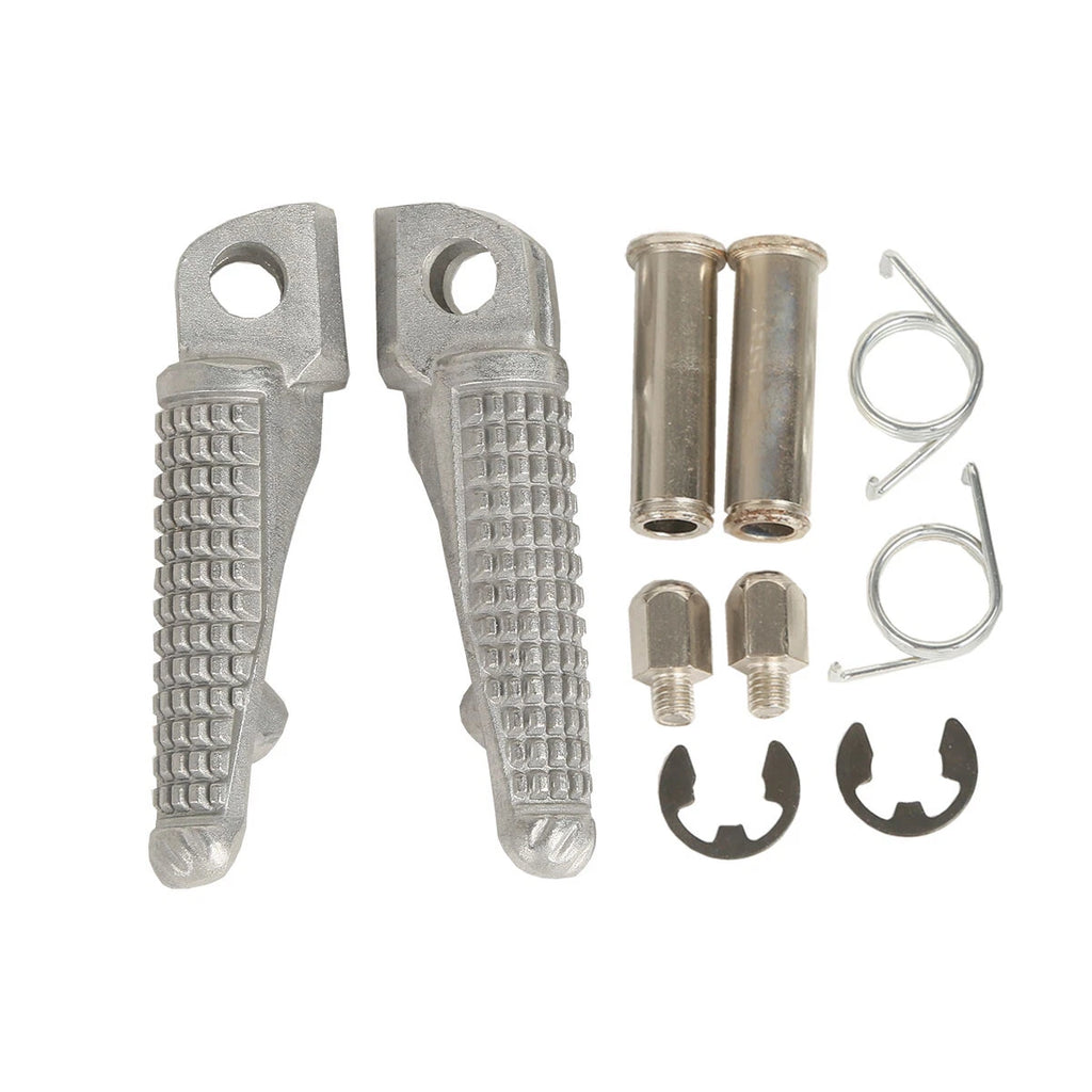 Set of 2 Silver Front Footrest Foot Pegs for Kawasaki Ninja ZX-6R (2003–2023)