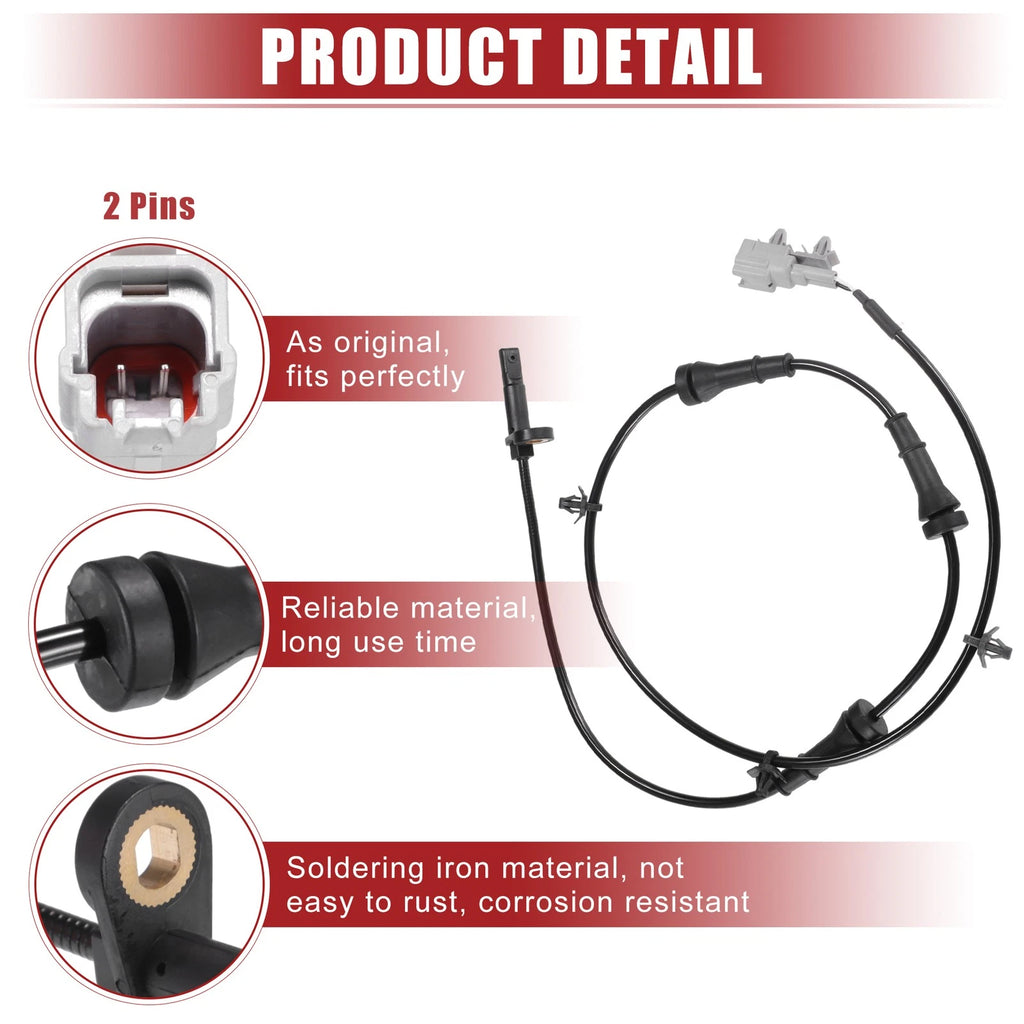 Set of 2 Rear ABS Wheel Speed Sensors for Nissan Murano (No. 479011AA0A/479001AA0A)