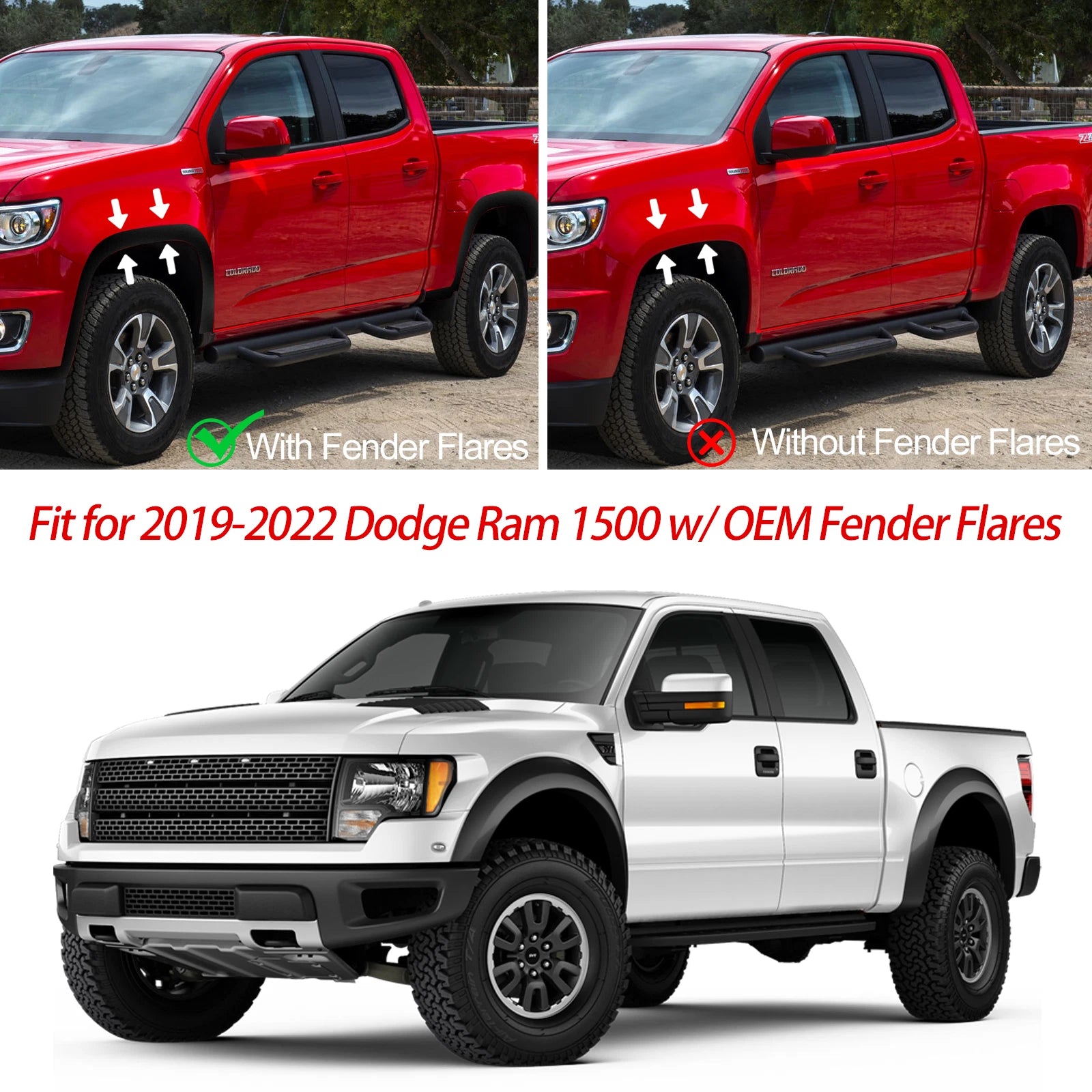 4x Mud Flaps Splash Guards for Ram 1500 (2019-2024)