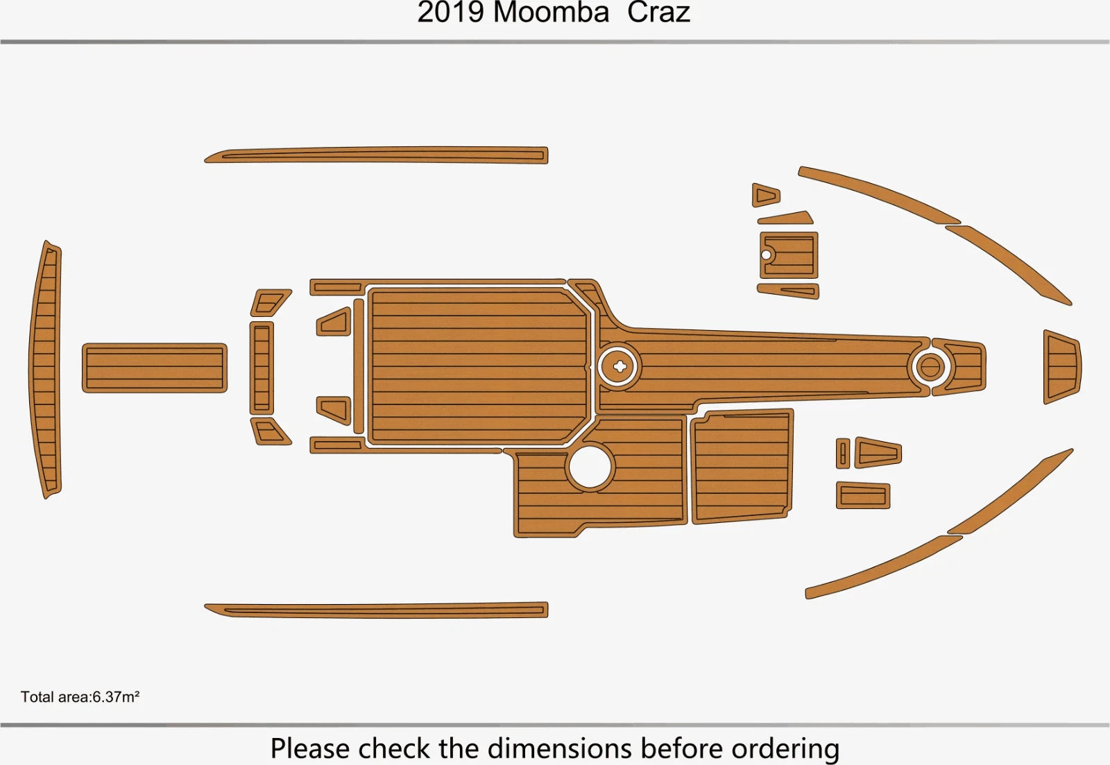 EVA Foam Teak Deck Marine Flooring Mats for Moomba Craz (2019)