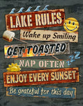 12" x 16" Metal Sign for Lake Rules (#2595)