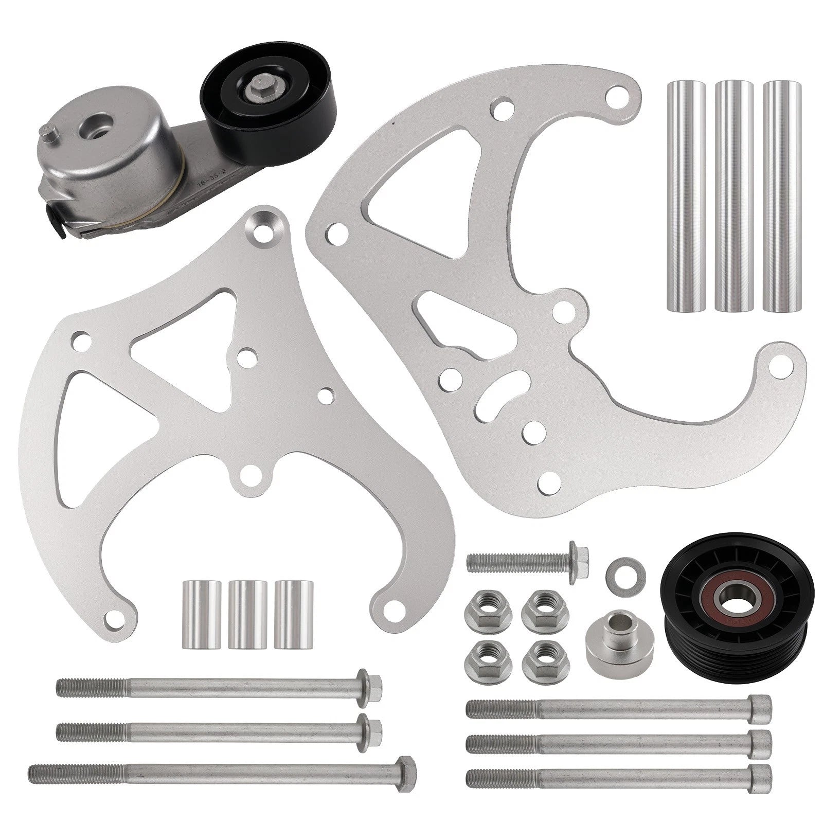 A/C Compressor Mounting Bracket Kit for LS Truck SUV Swap (6061 Aluminum)