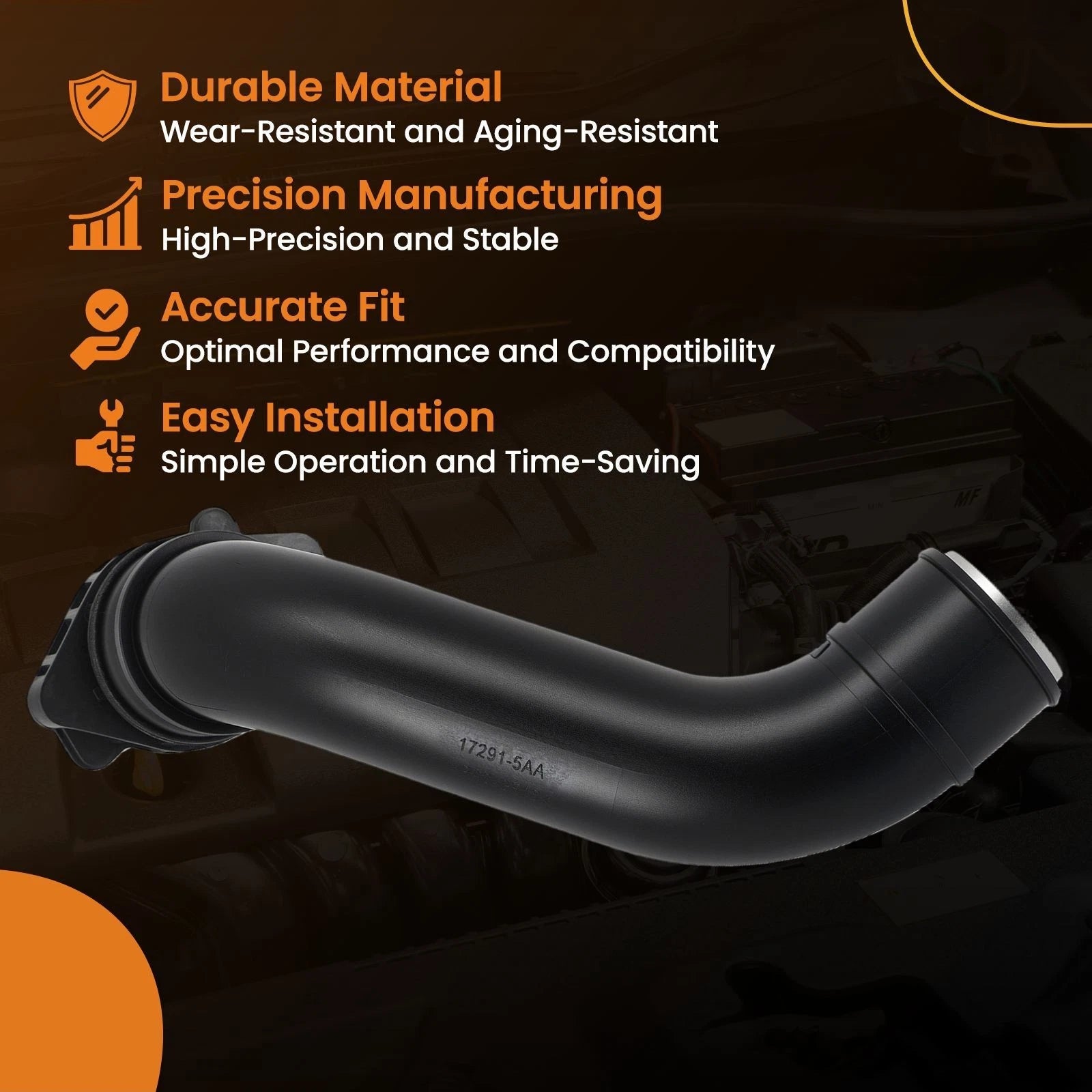 Intercooler Outlet Pipe for Honda Civic (2016–2020) 17291-5AA-A01 Black