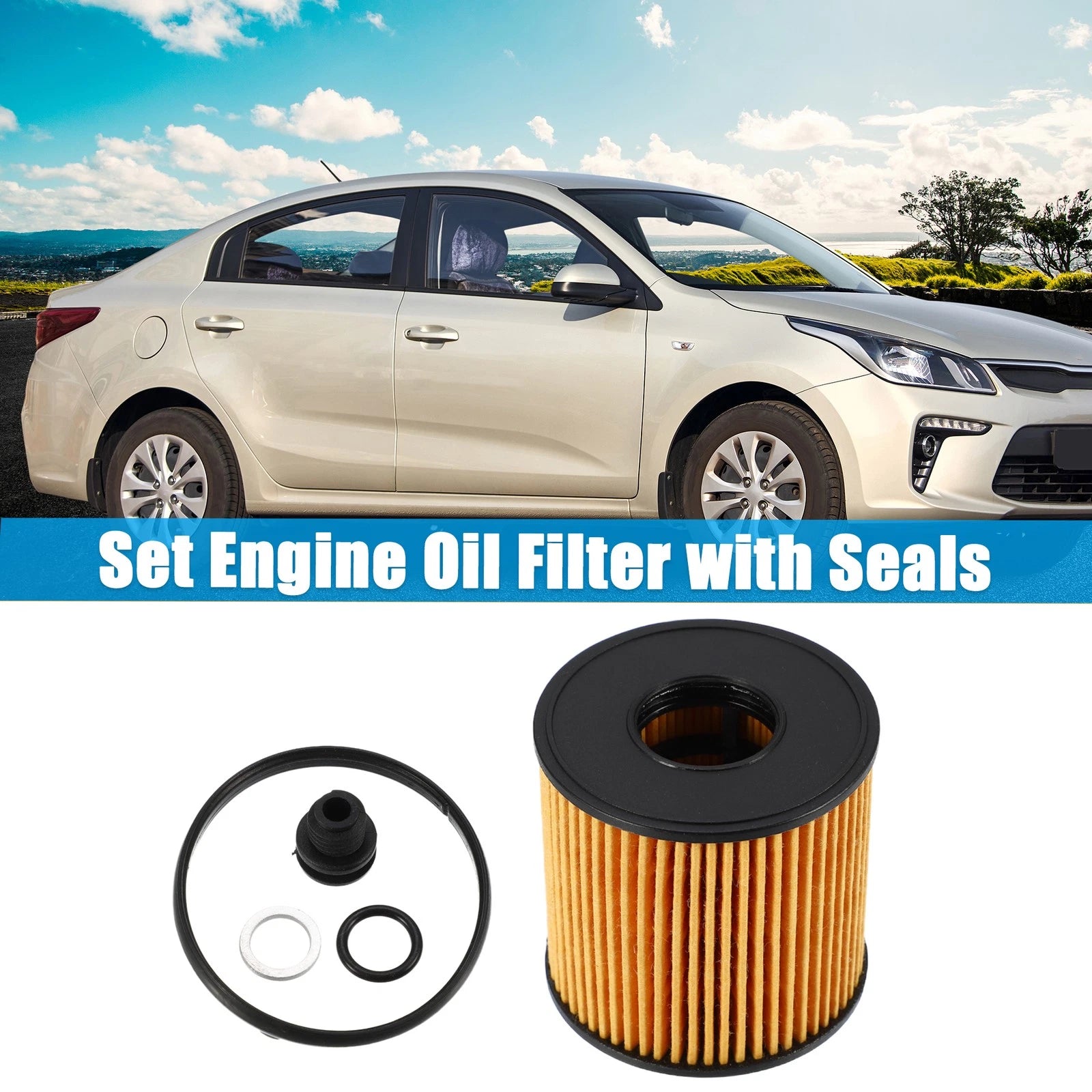 Set of 1 Engine Oil Filter 26350-2J000 for Hyundai Elantra 2.0L (2021–2022)