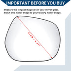 Heated Right Side Mirror Glass for Lexus LX GX (2010–2020)