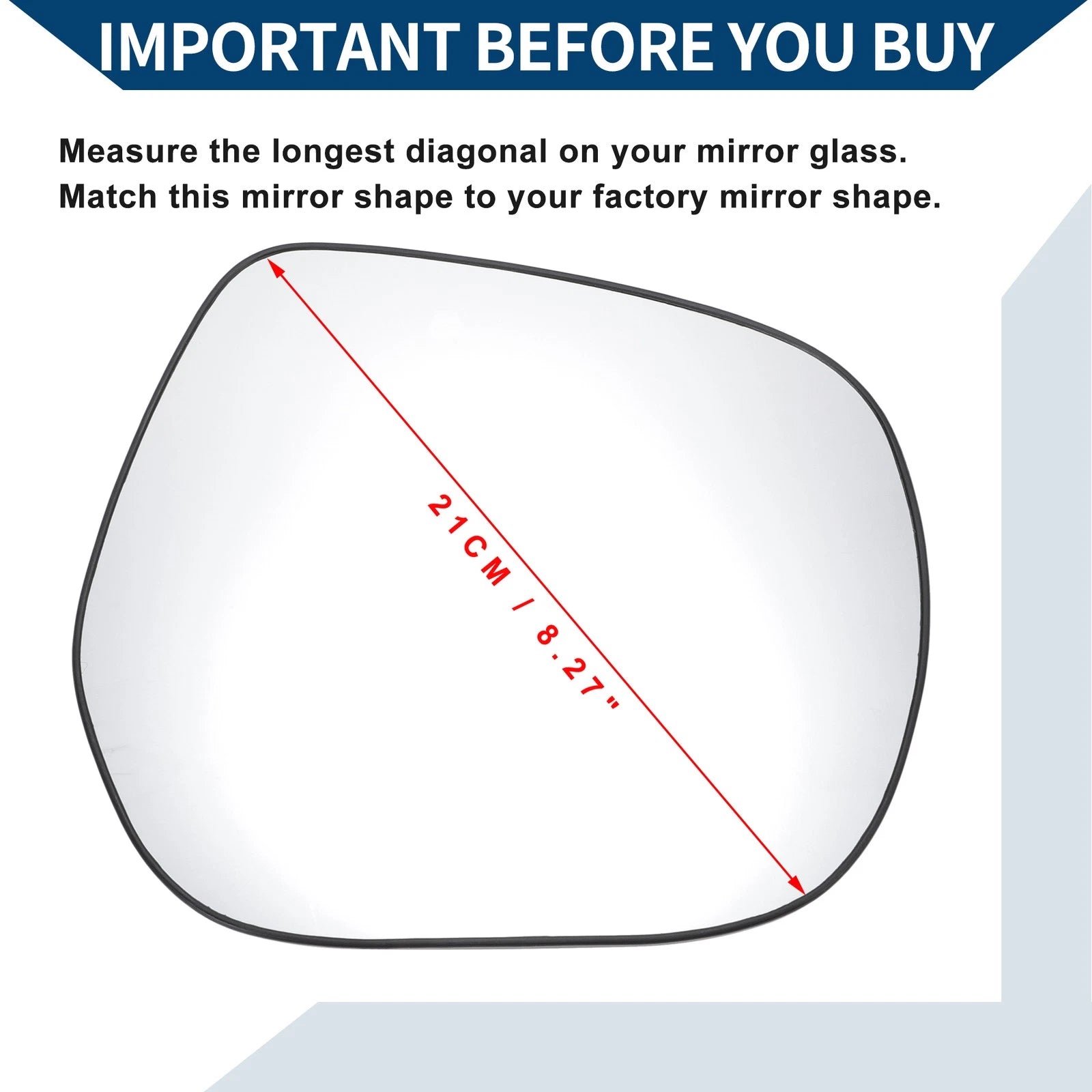 Heated Right Side Mirror Glass for Lexus LX GX (2010–2020)