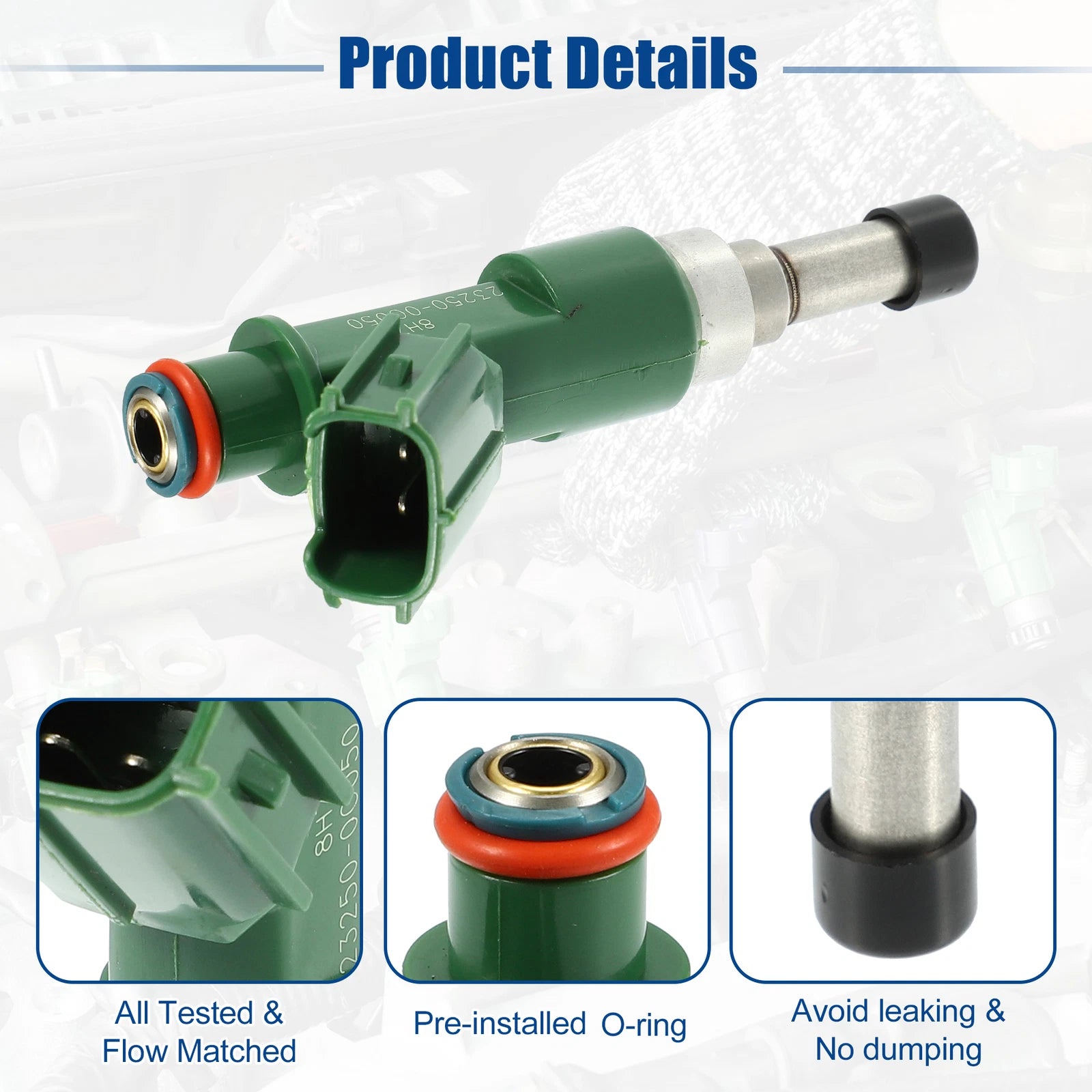 Set of 4 Fuel Injector Nozzles for Toyota Hilux Vigo (2005–2015) 23250-0C050