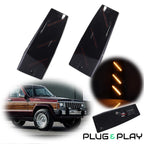 2X Smoked Amber LED Front Vertical Side Markers for Jeep Cherokee XJ