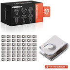 50Pcs 5mm Silver Metal Suspension Nut Retainer Clips for Honda Acura 