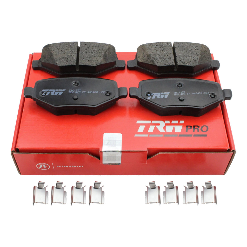 Set of 4 TRW Pro Rear Ceramic Brake Pads for Ford Explorer Flex Taurus Lincoln MKT MKS (2010–2019)