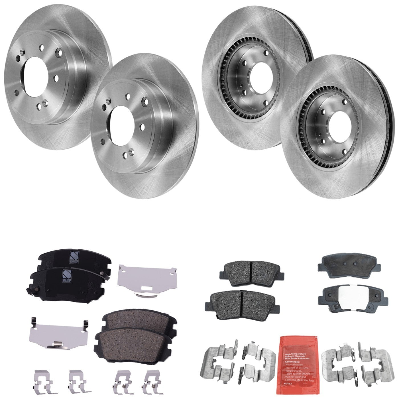 Brake Disc Rotors and Pads Kit for Hyundai Sonata (2009–2010)
