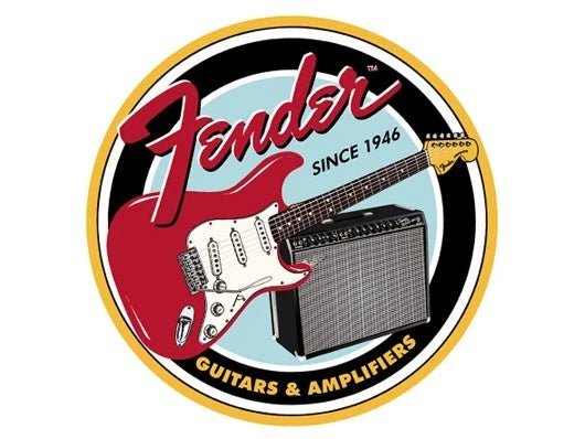 Vintage Replica Tin Metal Sign for Fender Electric Guitar Amplifiers (1858)