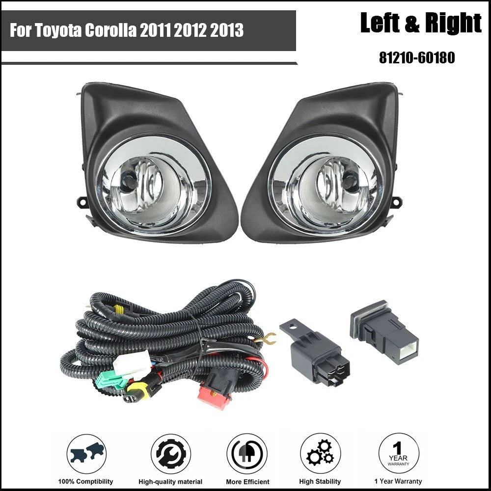 Fog Driving Lights for Toyota Corolla (2011–2013) with Switch & Bulbs