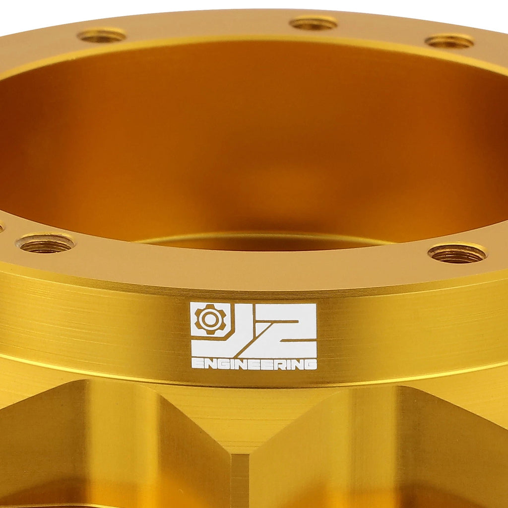 J2 6-Bolt Hub Adapter for Ford Fairlane Mustang (1965–1969) Gold Aluminum