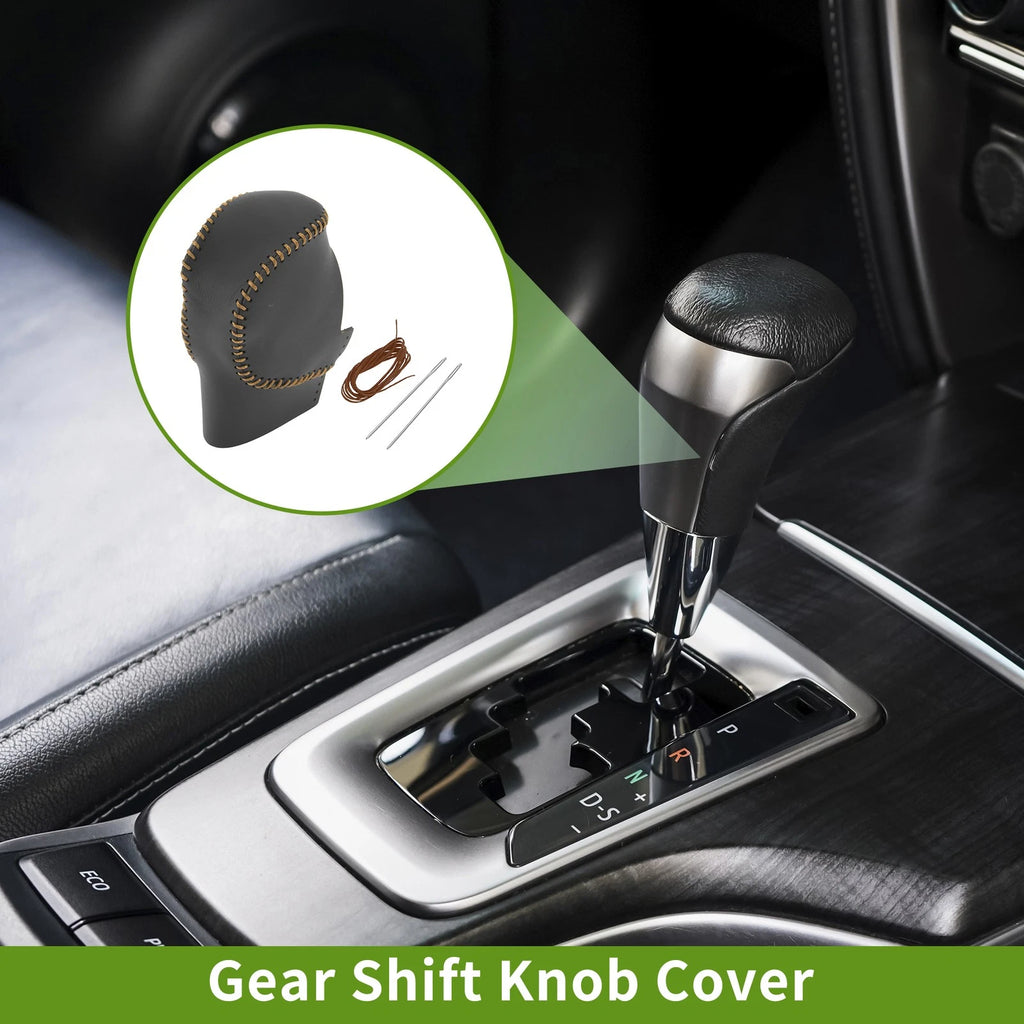 Gear Shift Knob Cover for Honda Civic (2022–2024) Black Brown Faux Leather