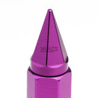 20X M12X1.5 90MM Tall 20MM OD Purple Aluminum Spike Cap Lug Nuts + Adapter