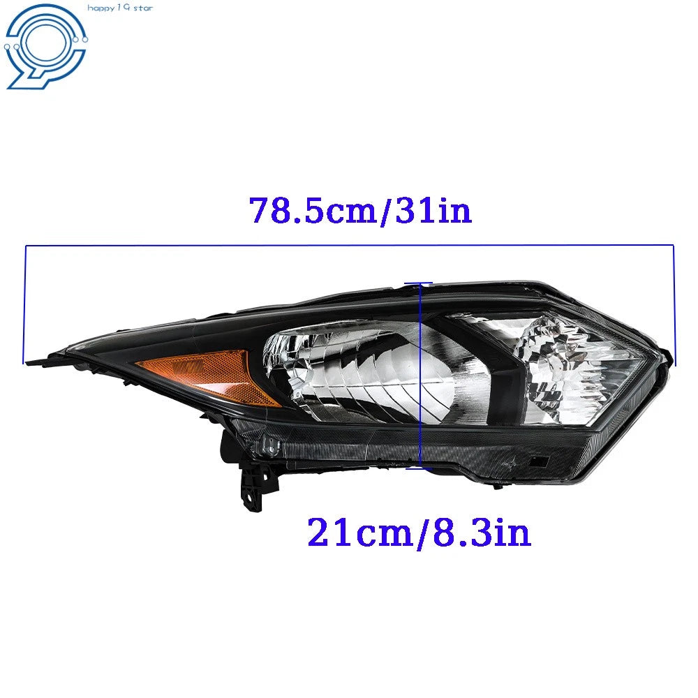 Pair Black Headlamps for Honda HR-V (2016-2018)