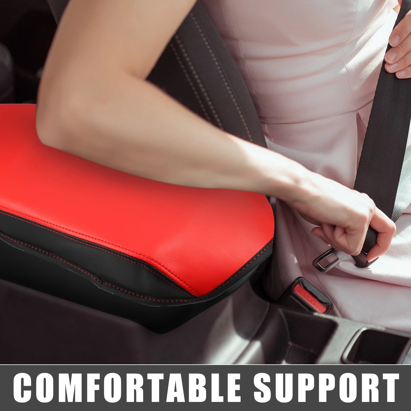 Center Console Armrest Cover for Mazda CX-5 (2017–2023) Black Red