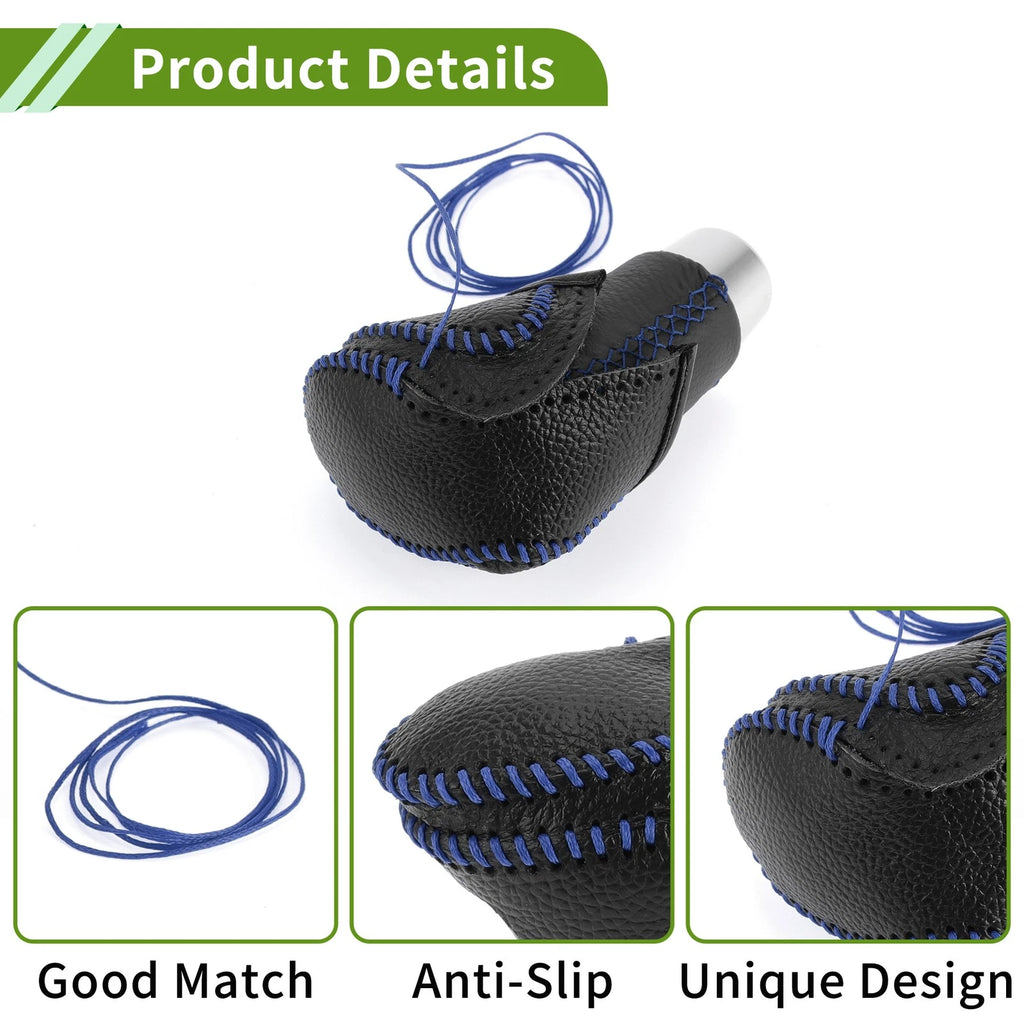 Gear Shift Knob Cover for Toyota CH-R (2018–2022) Pebbled Black Blue