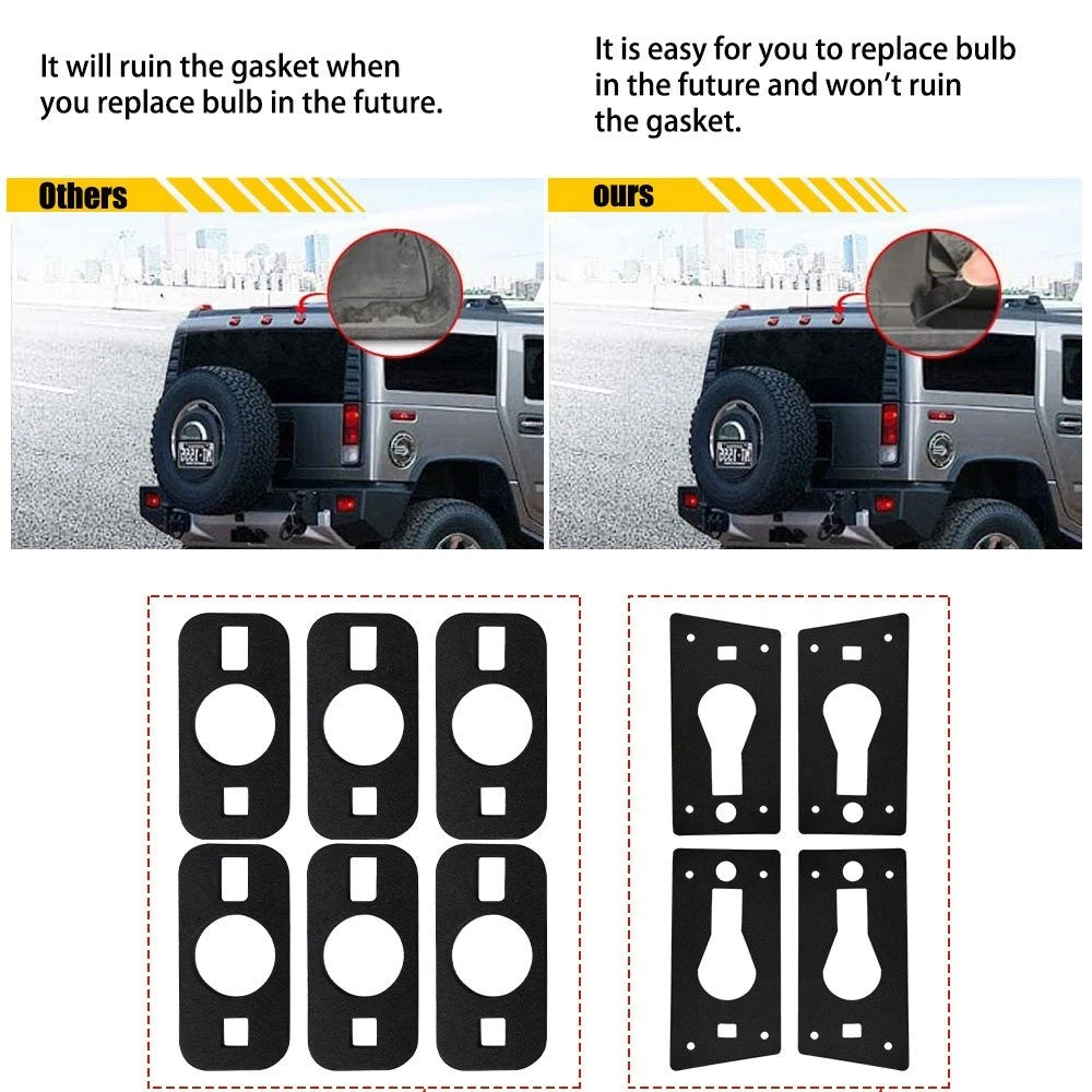 Set of 2 Roof Cab Light Lamp Seal Gaskets for Hummer H2 (2003–2009)