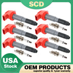 6 Ignition Coils + 6 Spark Plugs for Porsche Cayenne Panamera (2003–2021) UF660