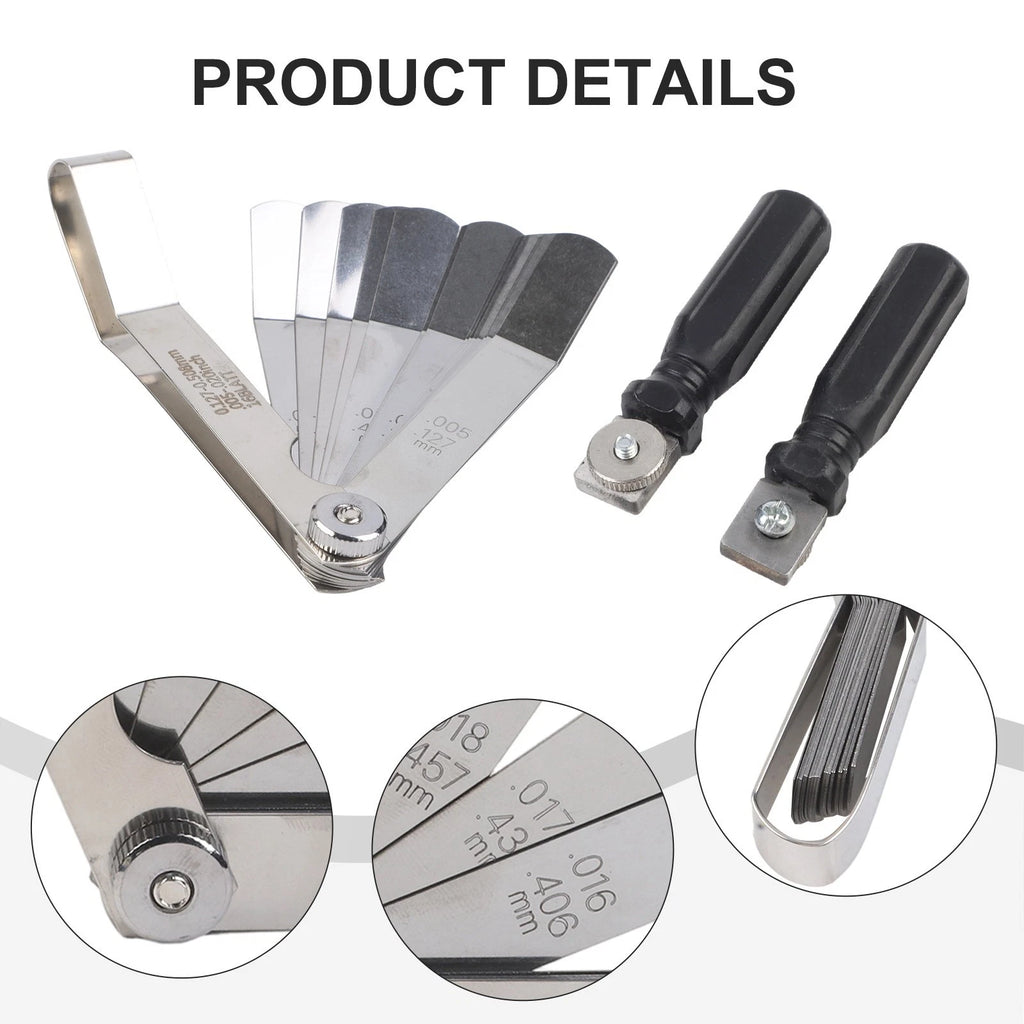 16 Piece Feeler Gauge Set for Precise Vehicle Clearance (Metric & Imperial)