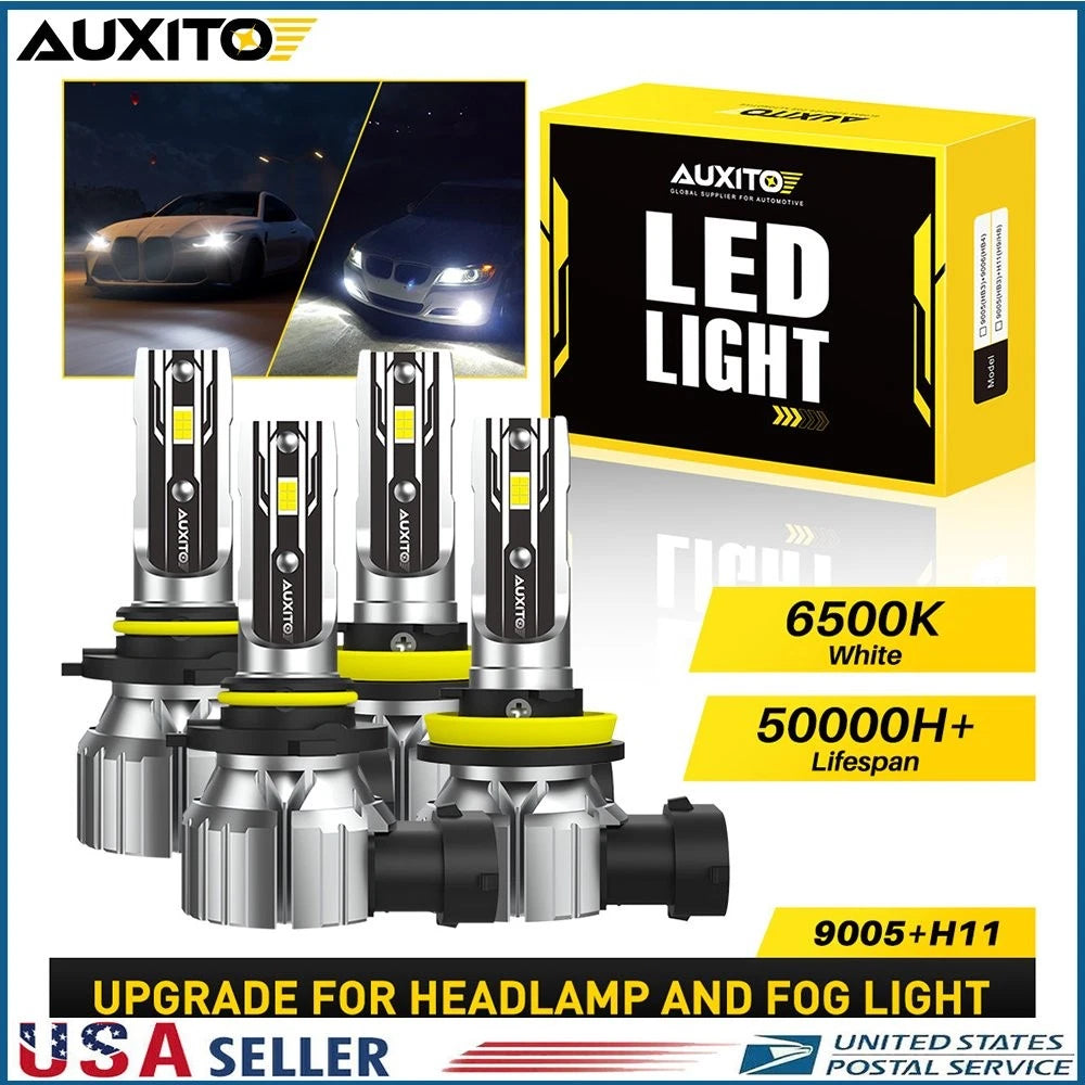 9005 H11 LED Headlight Bulbs for High Low Beam (6500K, 120000LM)