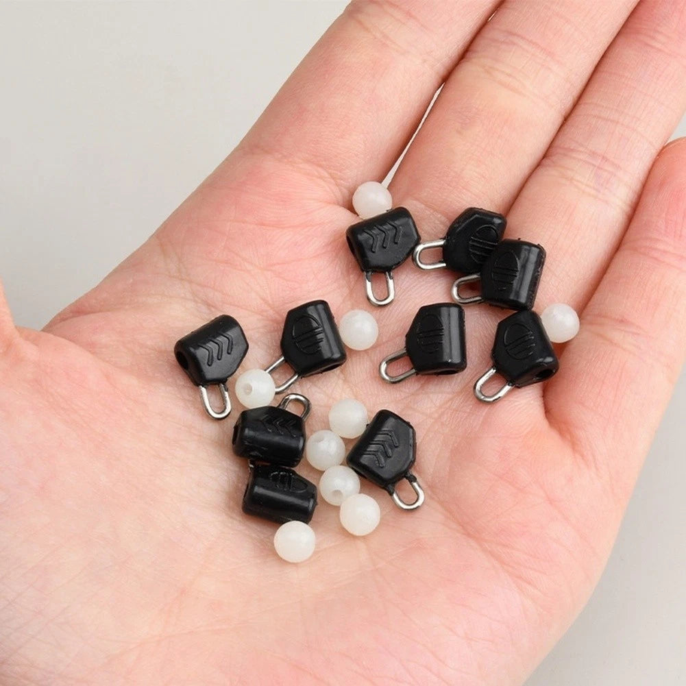 10 Piece Fishing Float Sliders with Glow Beads for Performance in Water