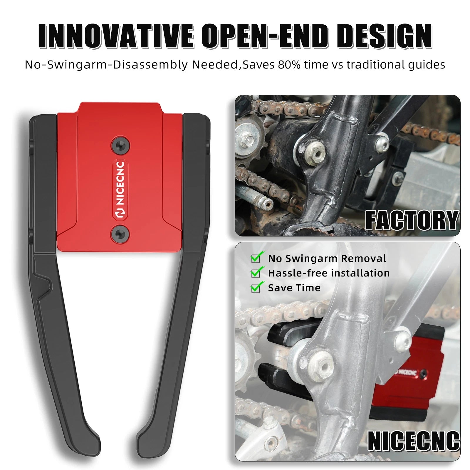 Swingarm Chain Slider Guide Guard for Honda TRX450R/TRX450ER (2006–2014) Red