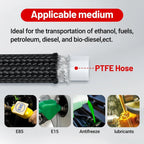 10AN Black Nylon Braided E85 PTFE Fuel Line Hose Kit for Universal Use (20ft)