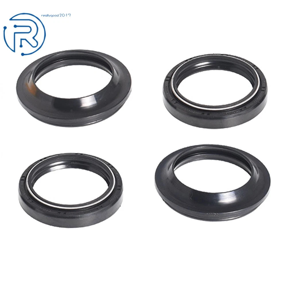 Set of 2 Front Fork Damper Shock Absorber Dust Oil Seal for Motorcycles