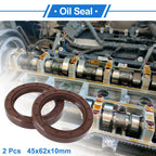 2X Oil Seal Rotary Shaft Seal FKM Rubber 45x62x10mm for Various Models