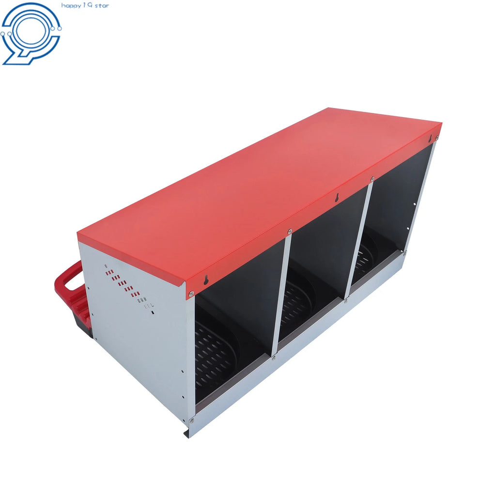 3 Hole Chicken Nest Box for Poultry (Metal with Cover)