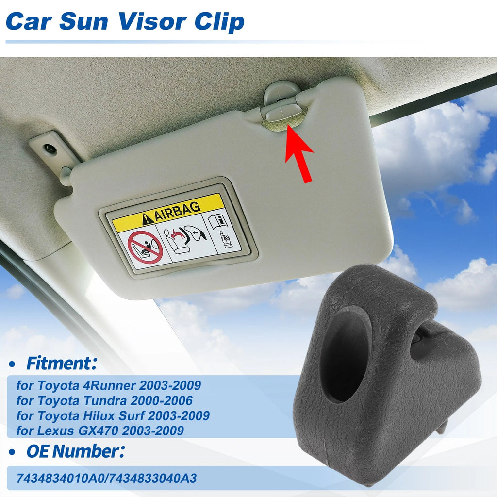 Sun Visor Clip for Toyota 4Runner (2003–2009) No. 74348-34010-A0 Gray