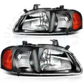 Pair Black Housing Headlights for Nissan Sentra (2000–2003)