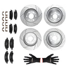 Front Rear Brake Disc Rotors + Brake Pads for GMC Sierra 1500 (2014–2018) / Yukon XL (2015–2020)