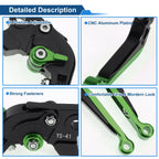 Adjustable Brake Clutch Levers for Suzuki GSXR150 (2017–2020) Black Green
