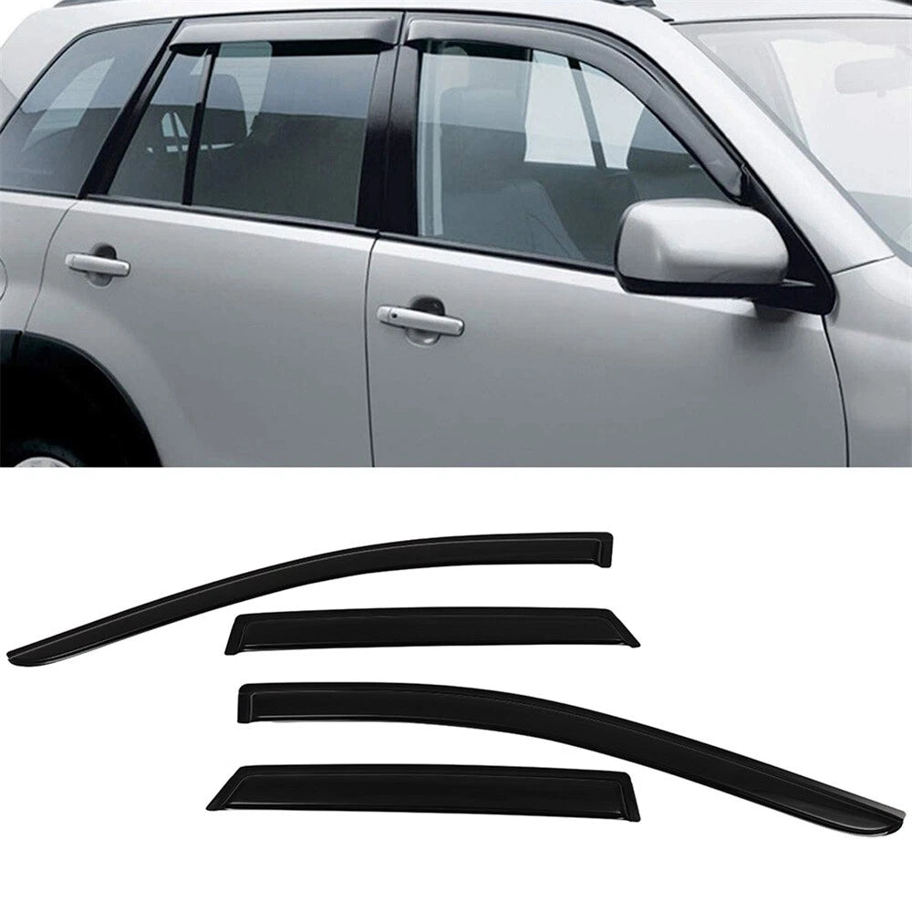 Set of 4 Black Window Visor Rain Guards for Lincoln MKX (2007–2014)