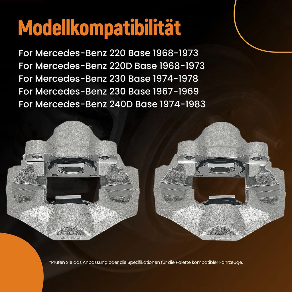 Brake Caliper Set for Mercedes-Benz 280/300D (1973–1985) 2 Piston
