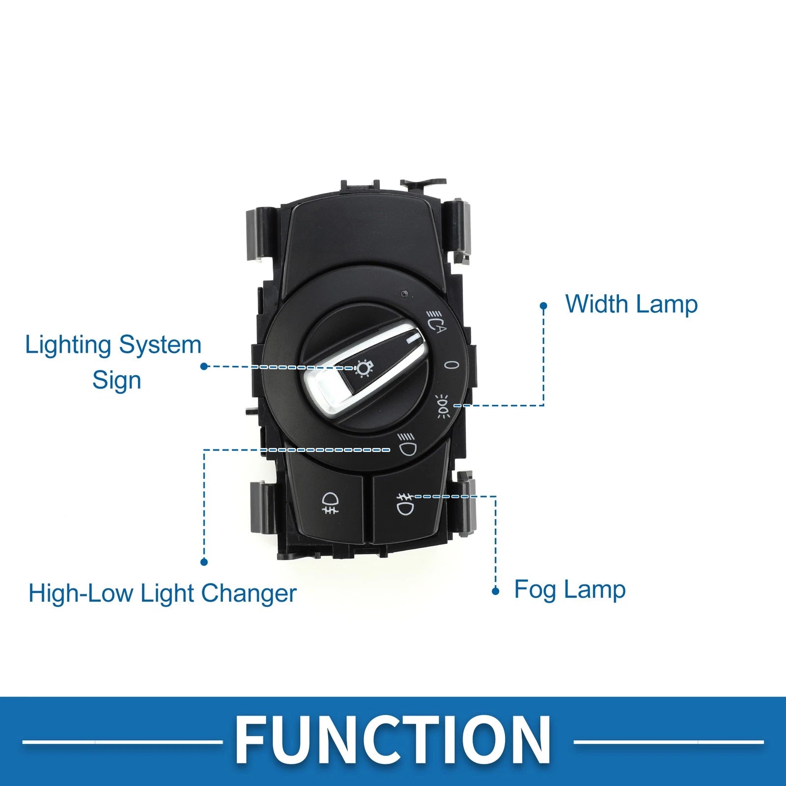 Headlight Switch No. 61319169404 for BMW 325i 335i (2008–2011) Plastic Black