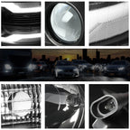 LED DRL Chrome Housing Headlight Set for GMC Sierra (2007–2014)