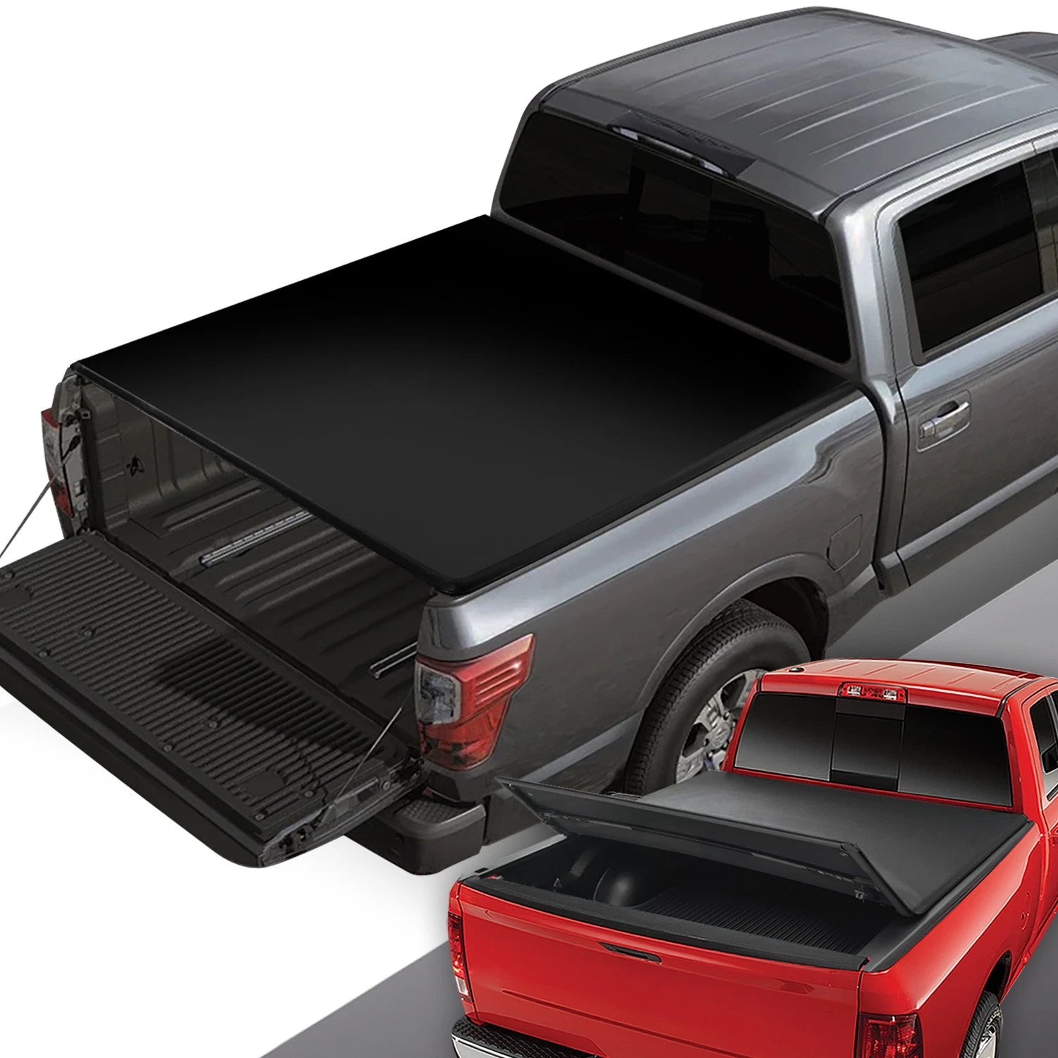 Tonneau Cover for Nissan Titan (2017–2024) 5'5" Vinyl Soft Tri-Fold