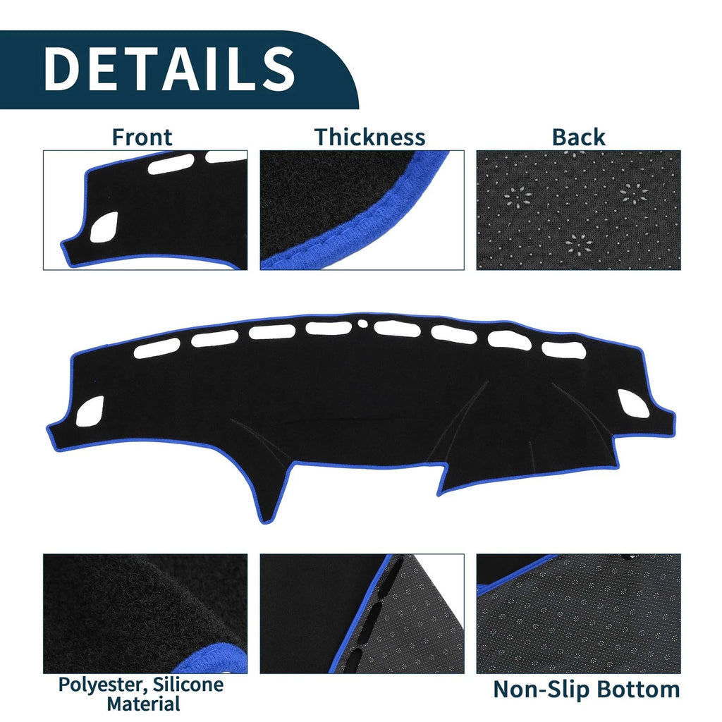 Dashboard Cover Mat for Subaru Forester SH (2007–2012) Black Blue