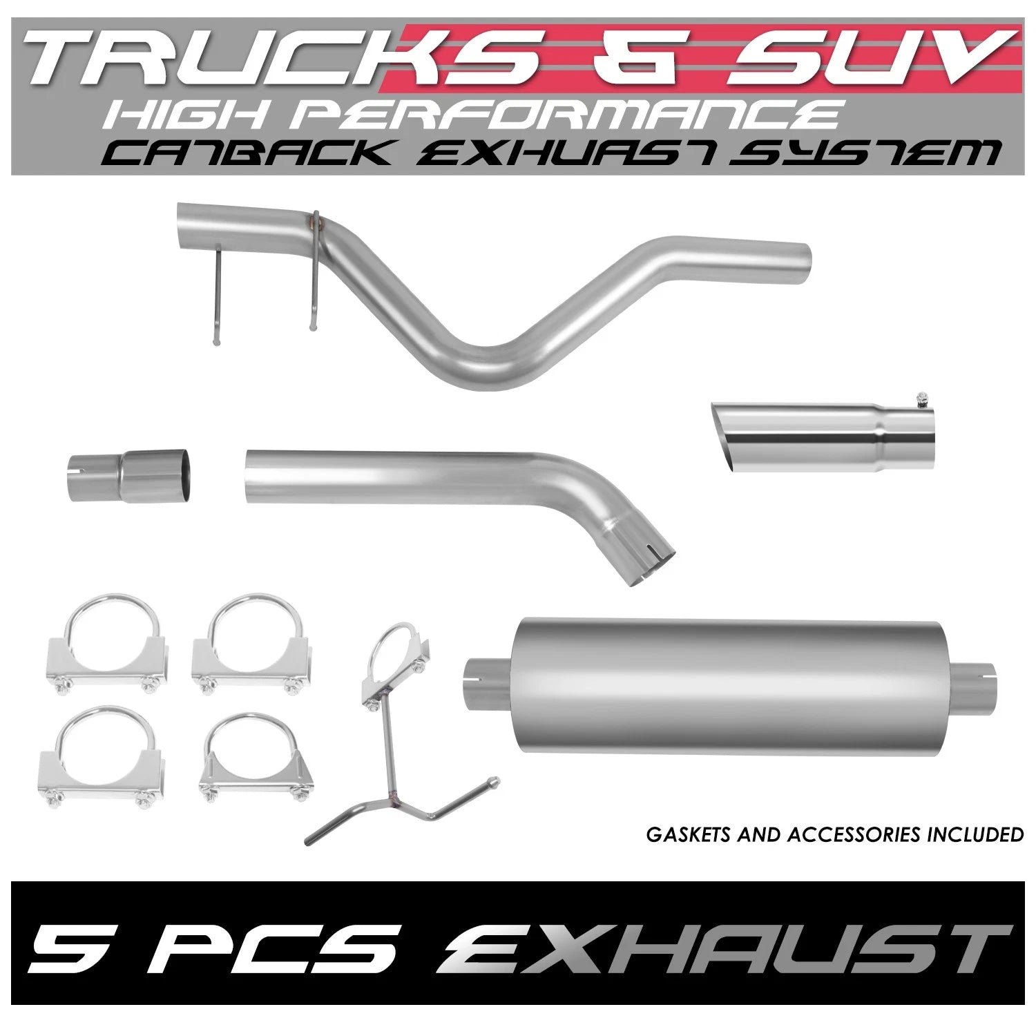 3" OD Exhaust Cat-Back System for Ram 1500 1998–2001 (3.9L, 5.2L, 5.9L)