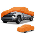 Waterproof Car Cover for Chevy Silverado (All Weather, Orange, Zipper)