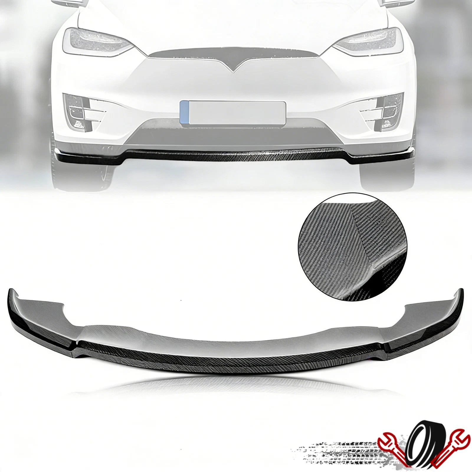 Carbon Fiber Front Bumper Lip Splitter for Tesla Model X (2016–2020)