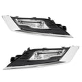 Clear LED Fog Lights Bezel W/Silvery Trim for Ford Fusion (2017–2018)